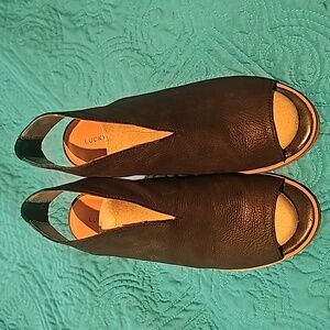 Lucky Brand  black heeled sandals. Worn once. 7.5/38.